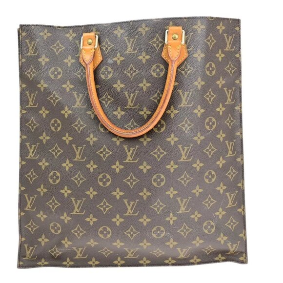 AUTHENTICITY GUARANTEED LOUIS VUITTON Logo Sac Plat Hand Tote Bag Monogram - Picture 3 of 14